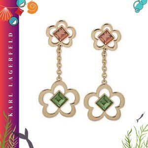 Karl Lagerfeld Gold and Silver Flower Earrings